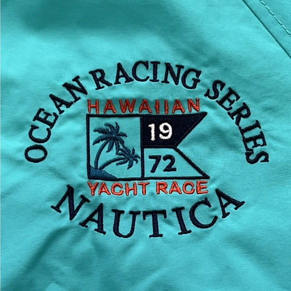 Nautica Reversible Jacket Ocean Racing Series Men’s Medium White Green Teal $188 - Picture 5 of 15